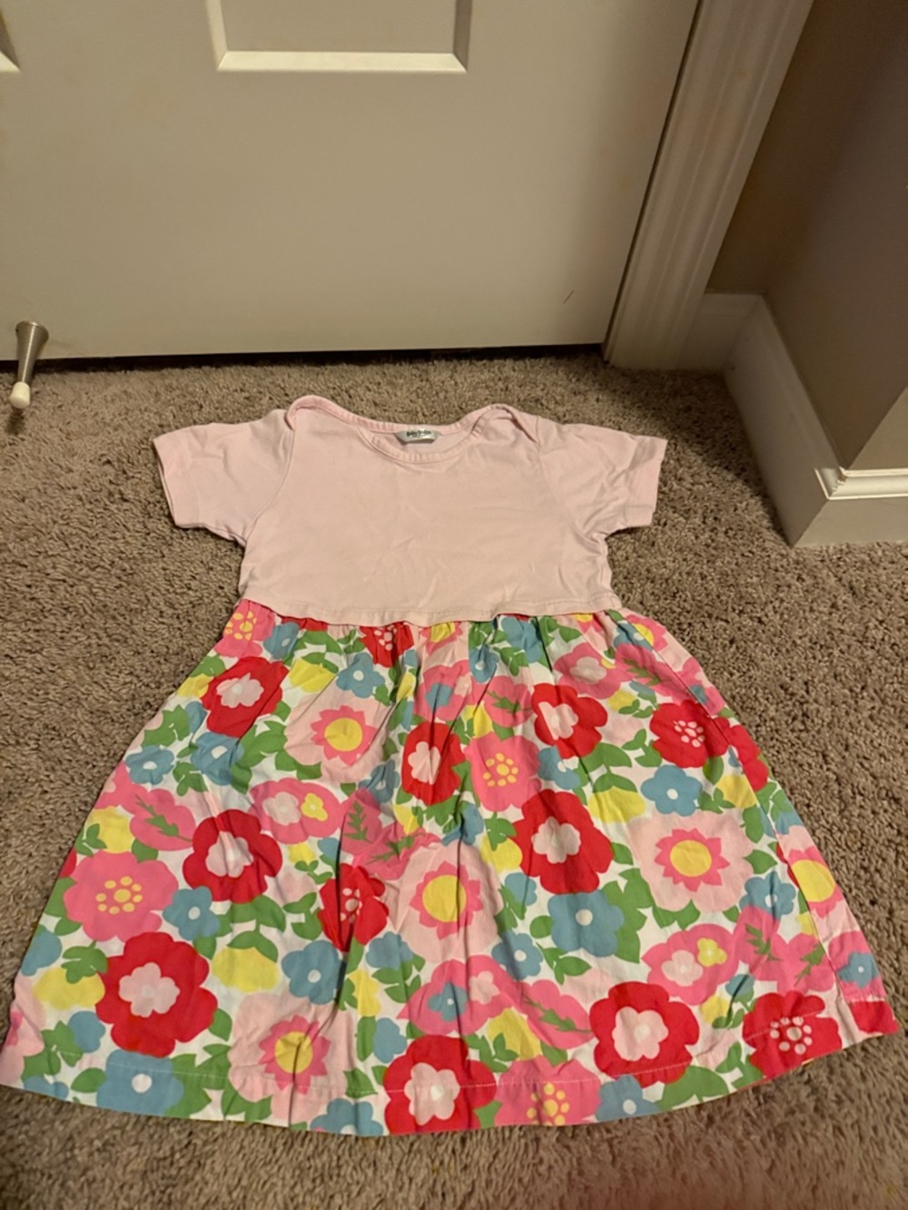 Mini Boden Light Pink Top Floral Skirt Dress